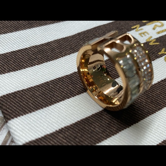 Henri Bendel Deco Split Crystal ring Rose Gold 7 - Picture 6 of 8